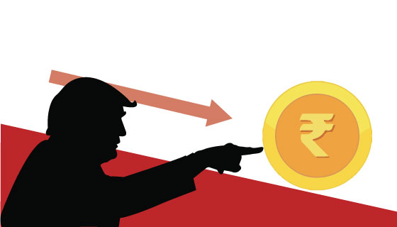 Rupee slides further