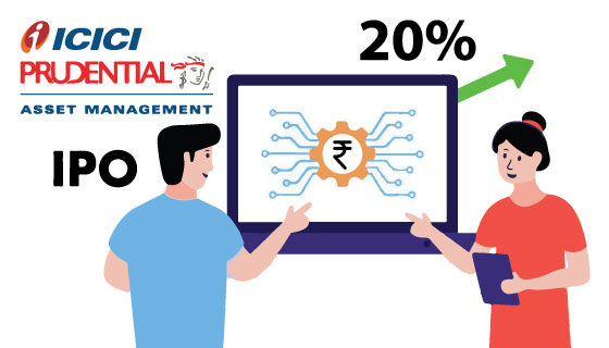 ICICI Prudential AMC lists at 20% premium