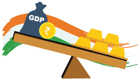 The value of gold held by Indian households is above India's GDP