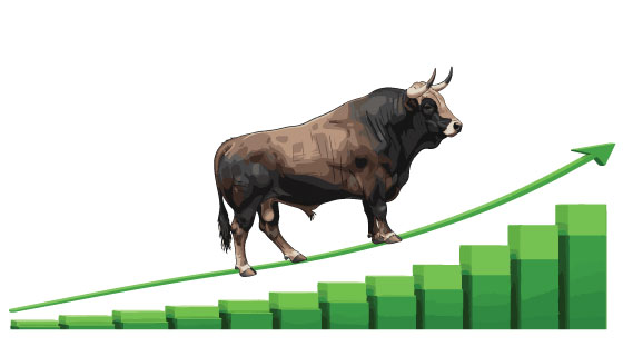 Sensex up 283 points