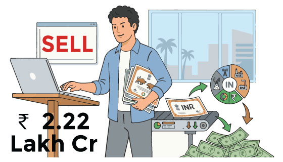 FIIs sell over Rs 30K crore worth of Indian equities in May as outflows swell to Rs 2.22 lakh crore.