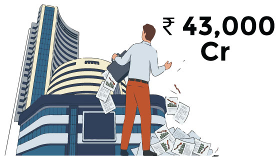 FII selling continues: Rs 43,000 cr outflow in June so far as weak rupee,