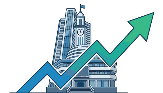 Sensex gains 374 points