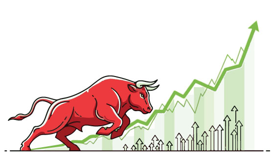 Sensex rises 570 points